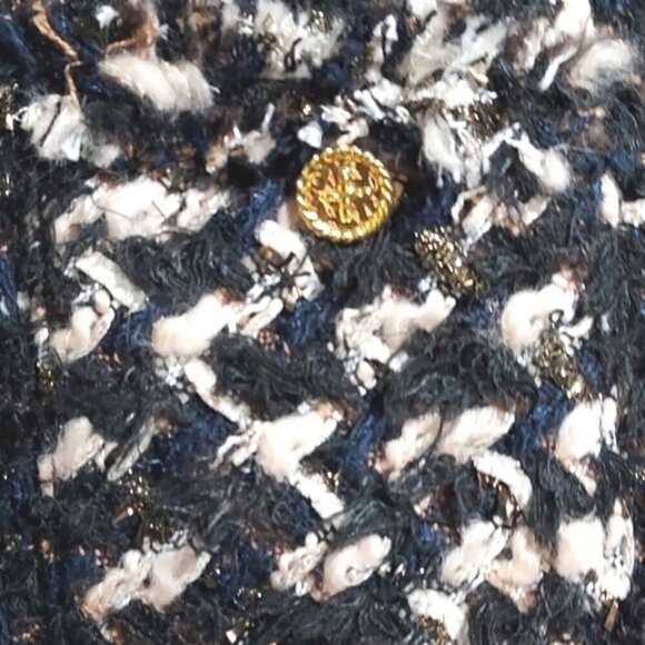 NWOT Amen Wardy Aspen Metallic Tweed Mid Length Designer Jacket Size FR40 - Picture 11 of 17